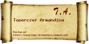 Toperczer Armandina névjegykártya